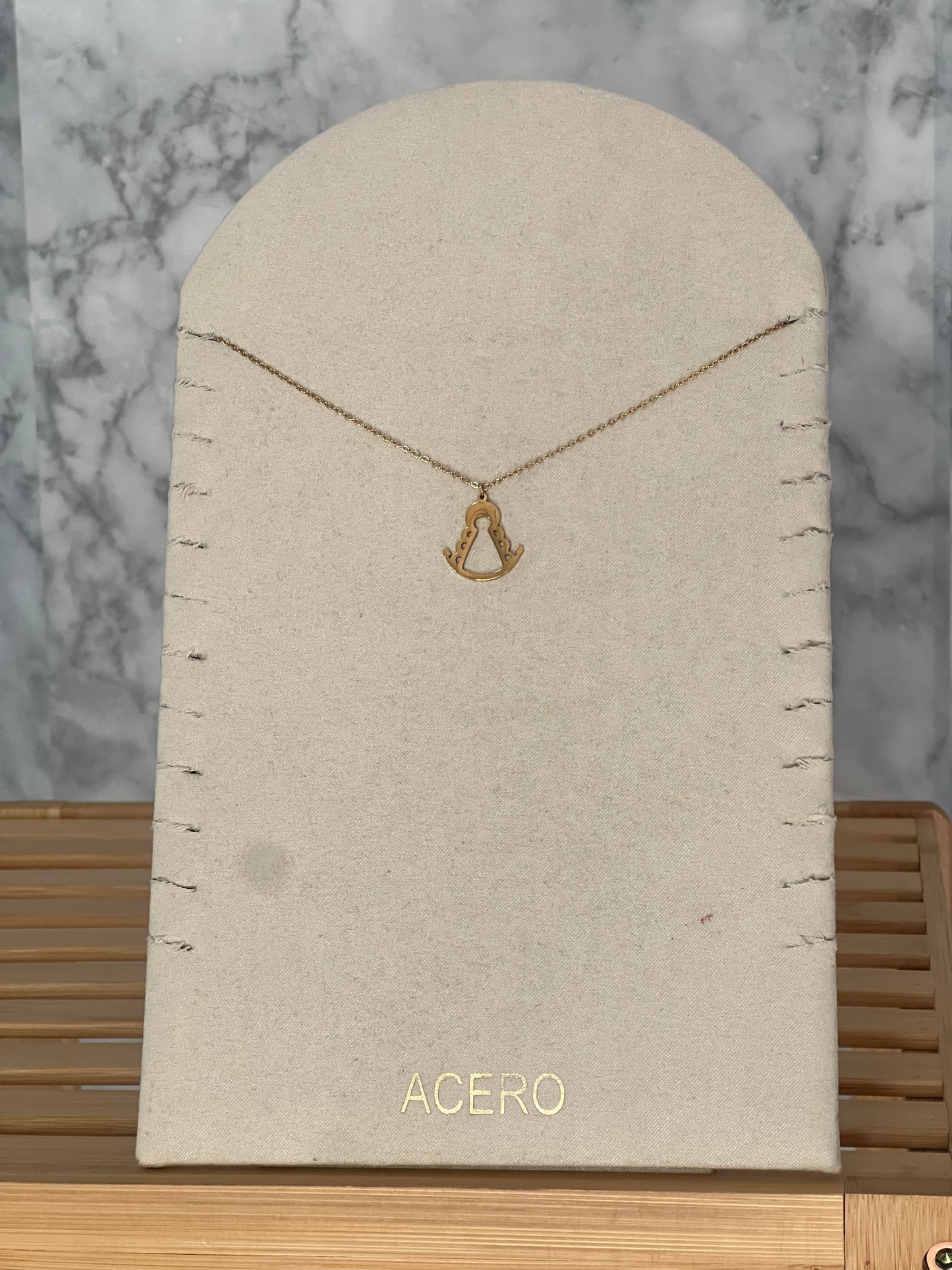 Colgante Virgen del Rocío acero inoxidable