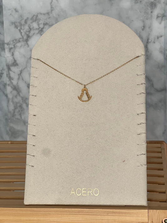 Colgante Virgen del Rocío acero inoxidable