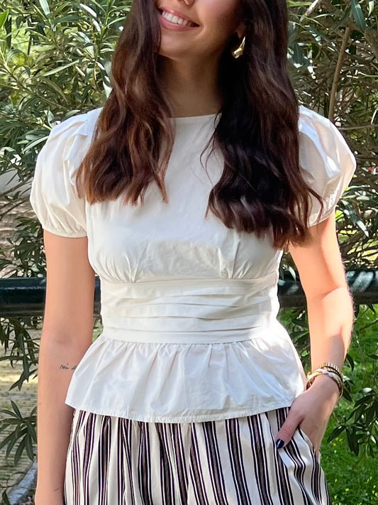 Blusa popelín beige