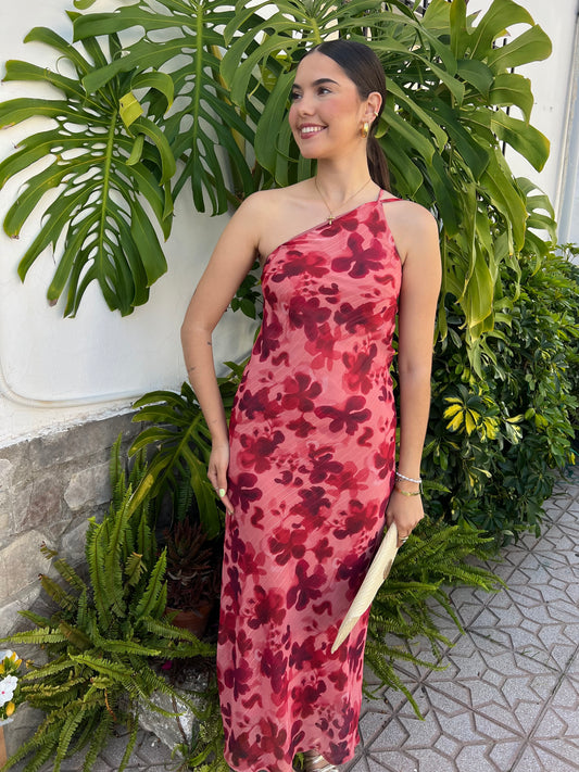 Vestido asimétrico estampado