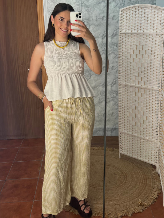 Pantalón fluido vichy