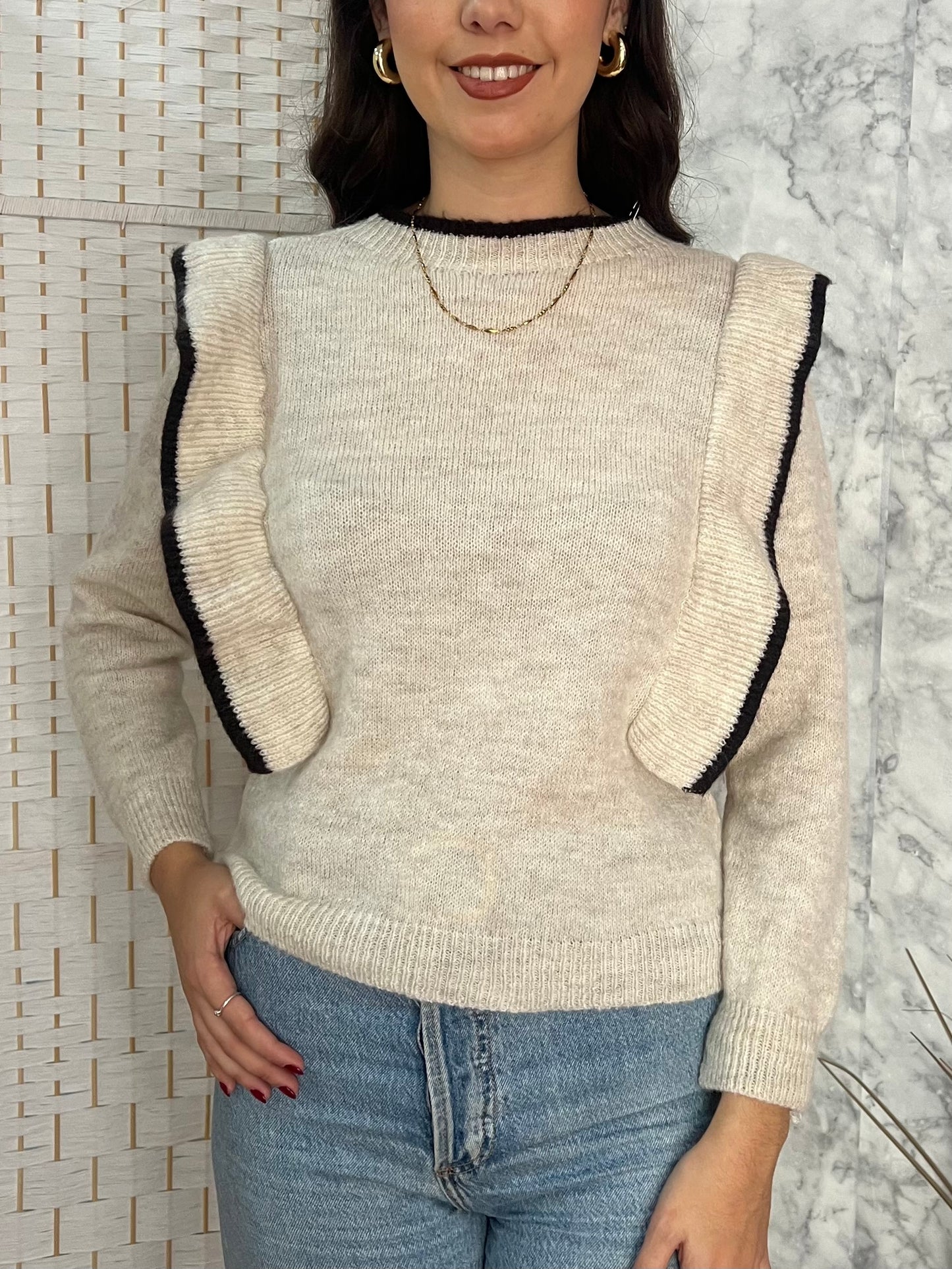 Jersey volante beige