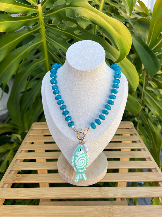 Collar bolas maxi pez