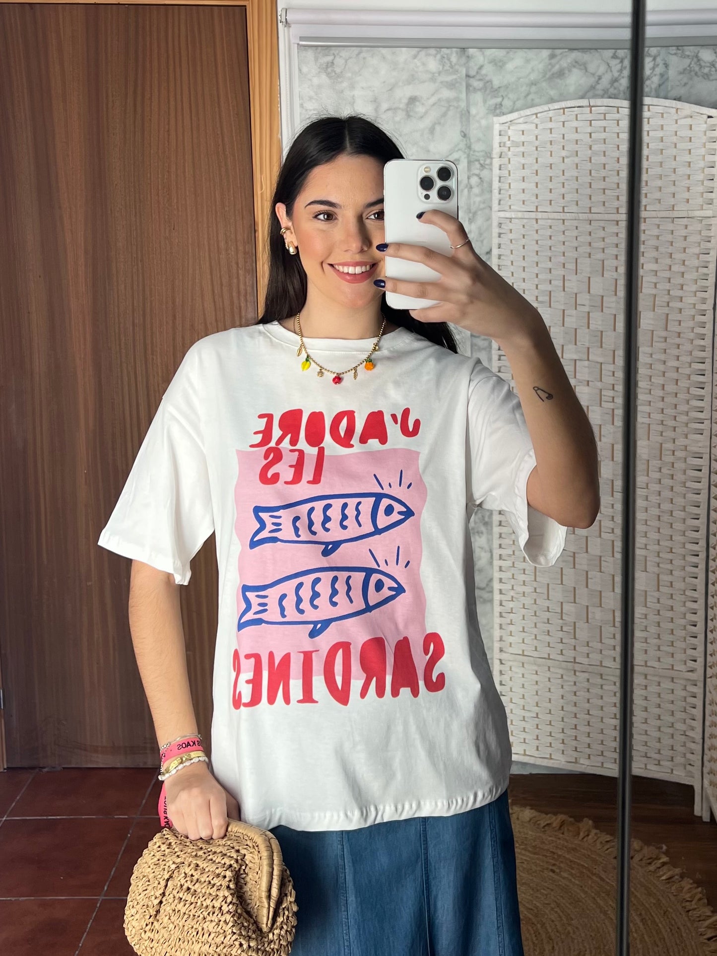 Camiseta oversize estampada