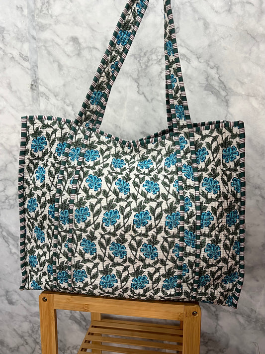 Bolso shopper acolchado estampado