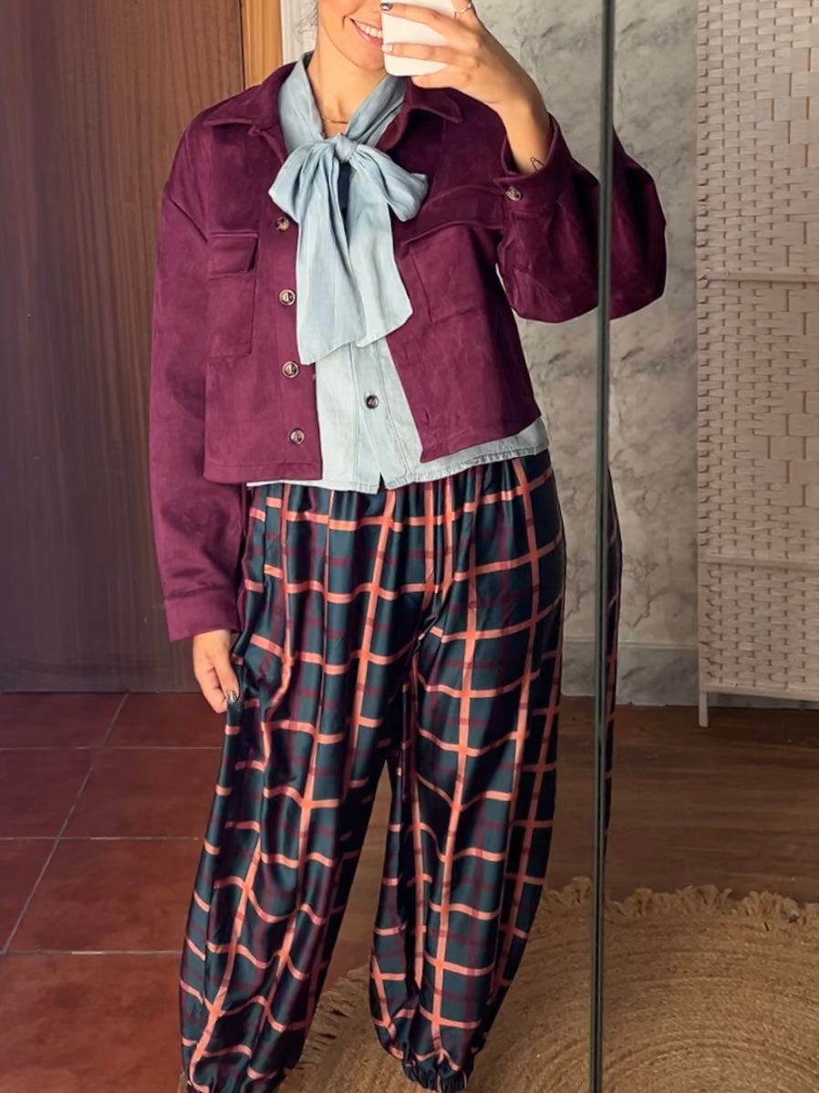 Pantalón bombacho satinado