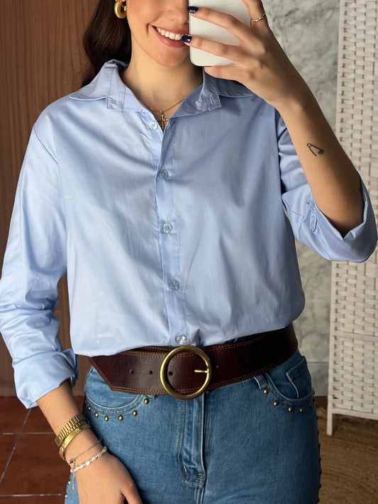 Camisa Oxford azul