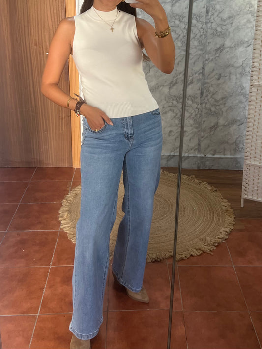 Jeans wide leg claros