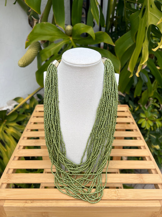 Maxi collar abalorios verde