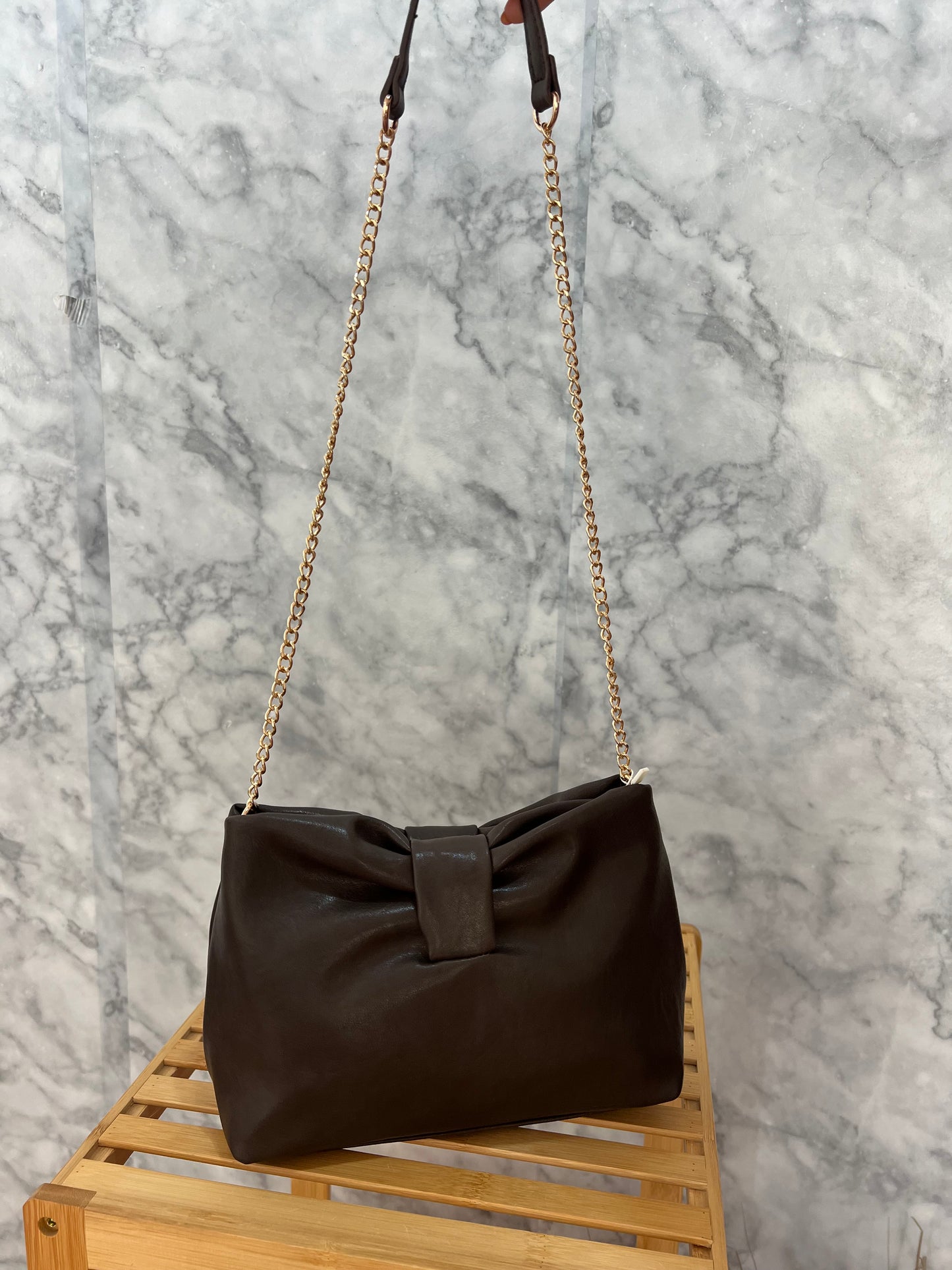 Bolso polipiel nudo chocolate
