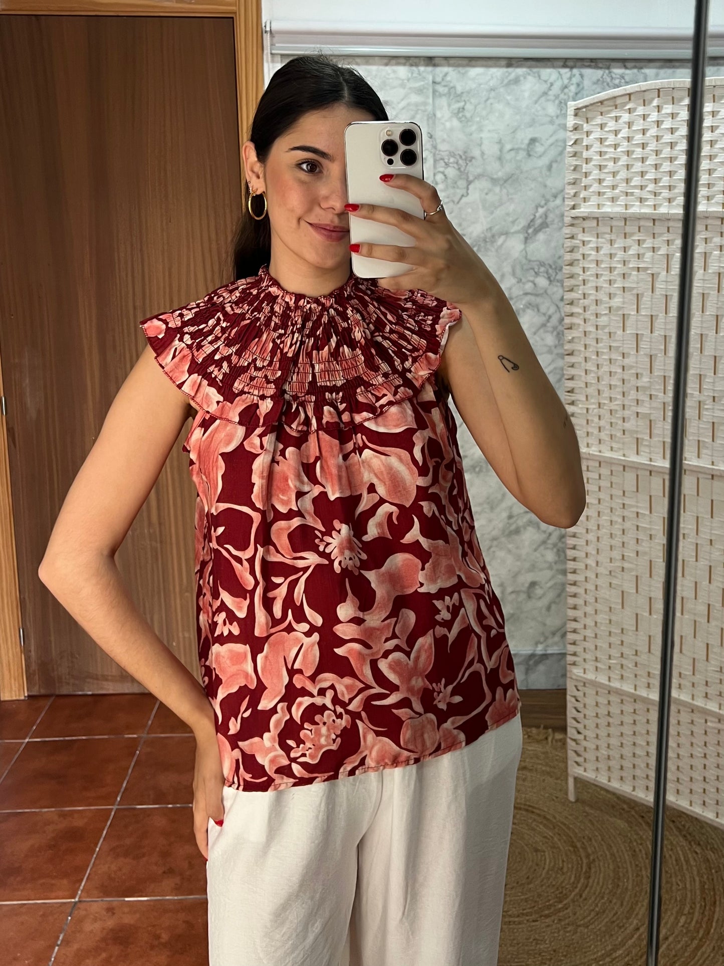 Blusa volante floral