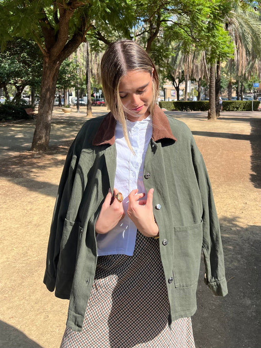 Chaqueta denim estilo barbour