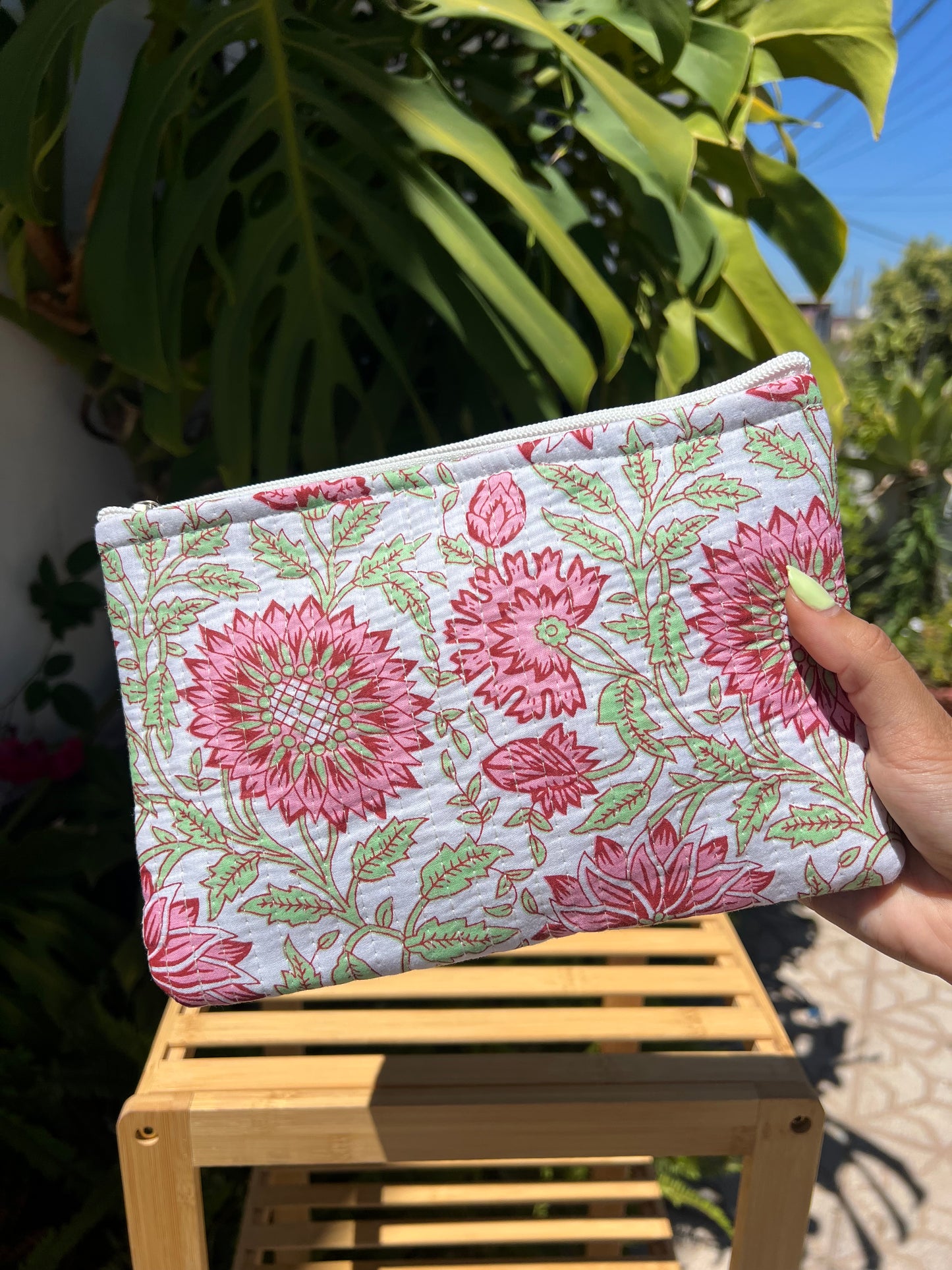 Neceser acolchado estampado