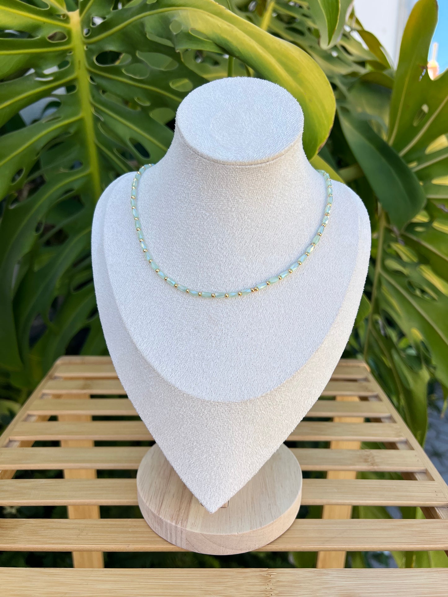 Collar abalorios brillo