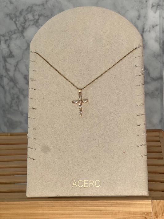 Colgante cruz brillo acero inoxidable