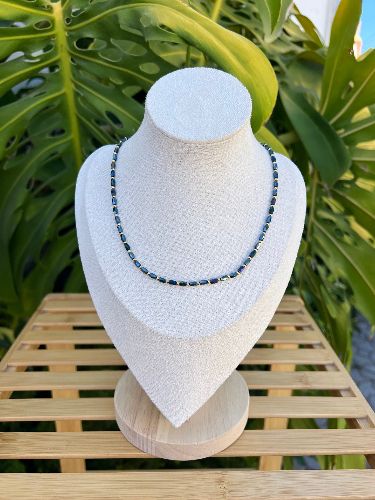 Collar abalorios brillo