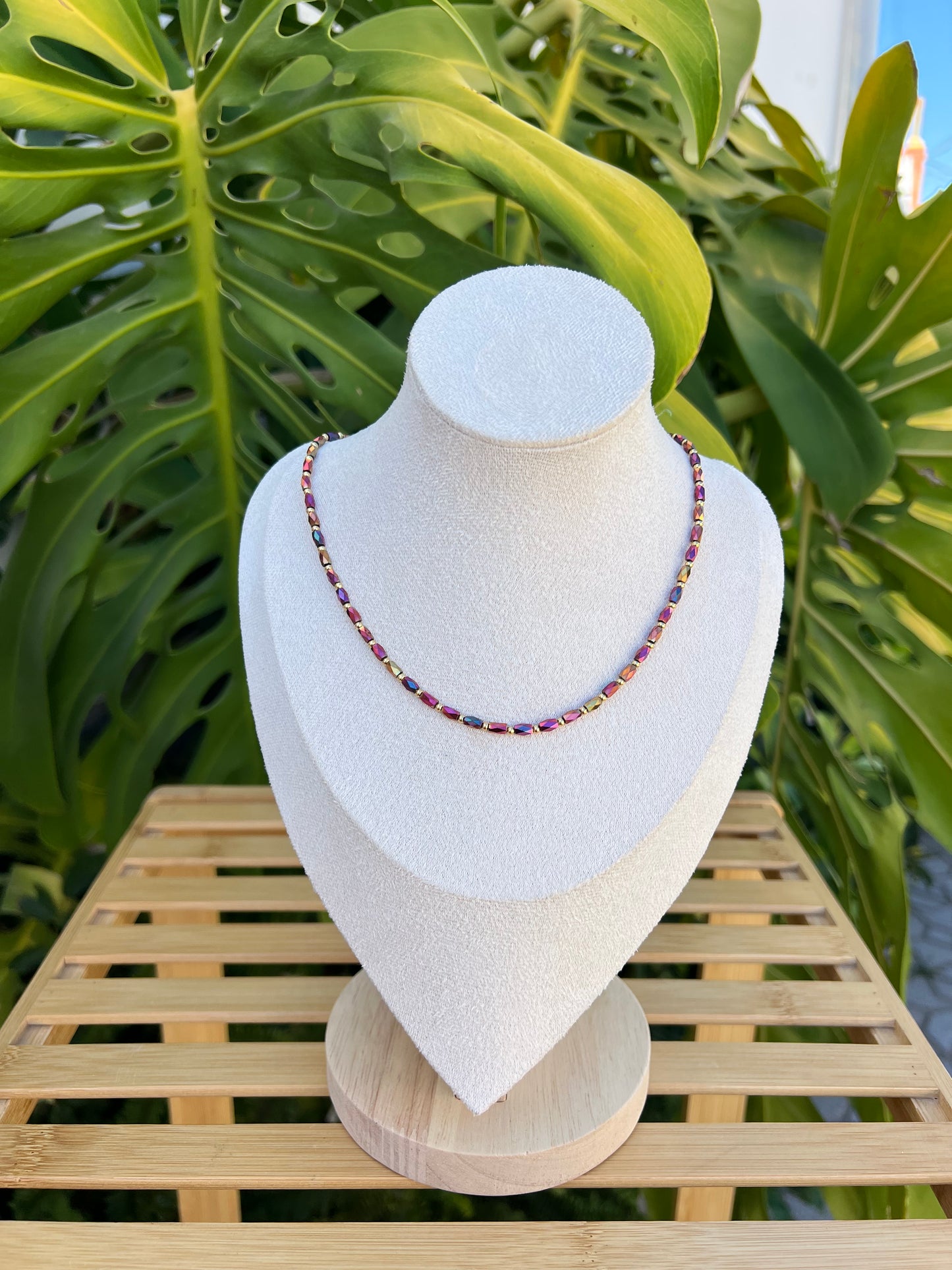 Collar abalorios brillo
