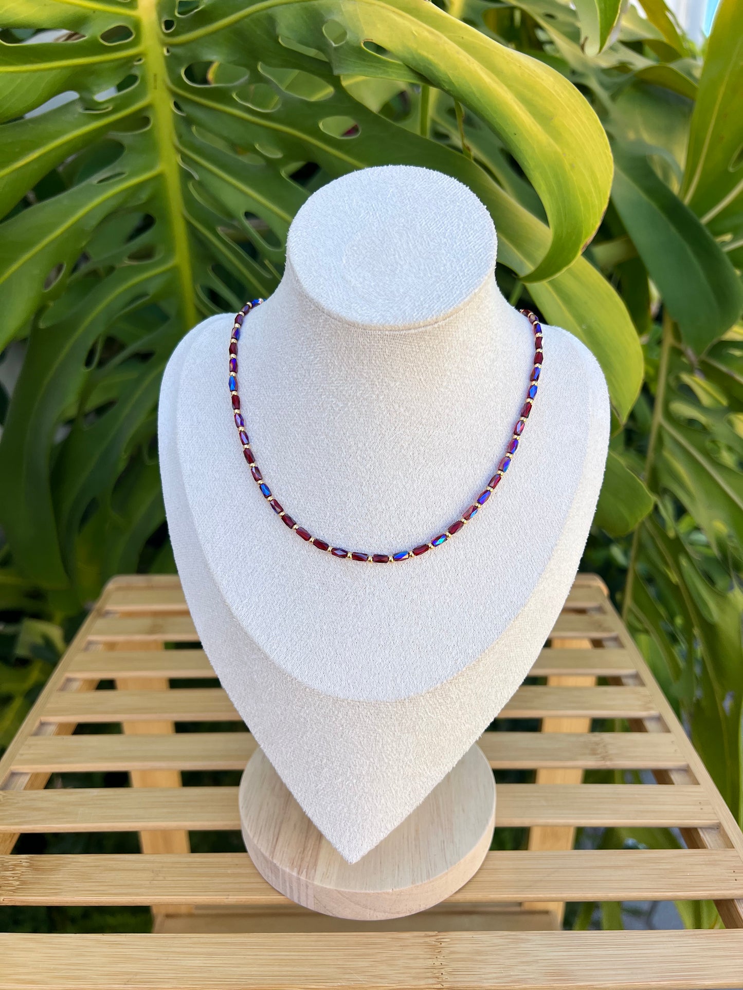 Collar abalorios brillo