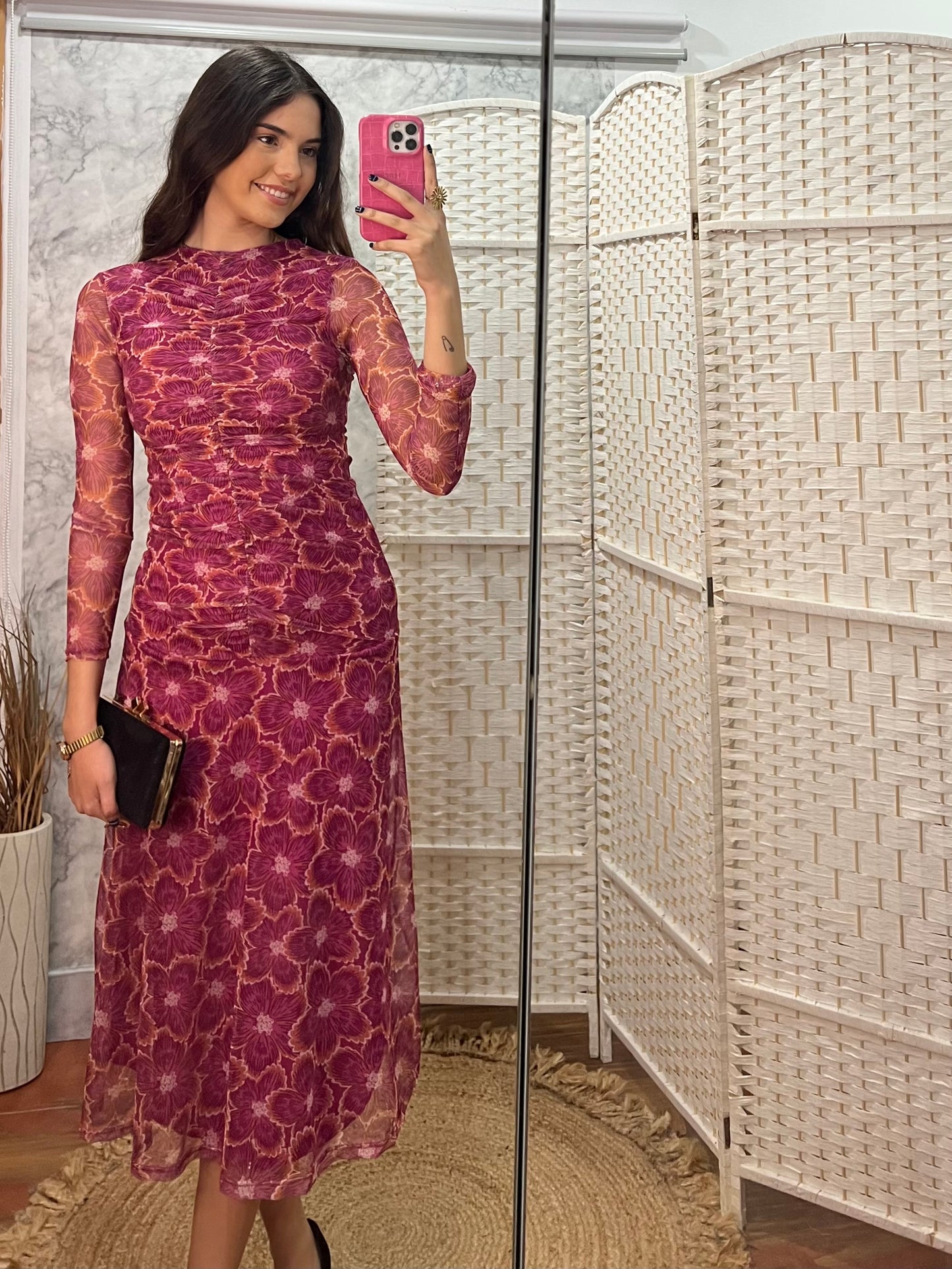 Vestido gasa rosa
